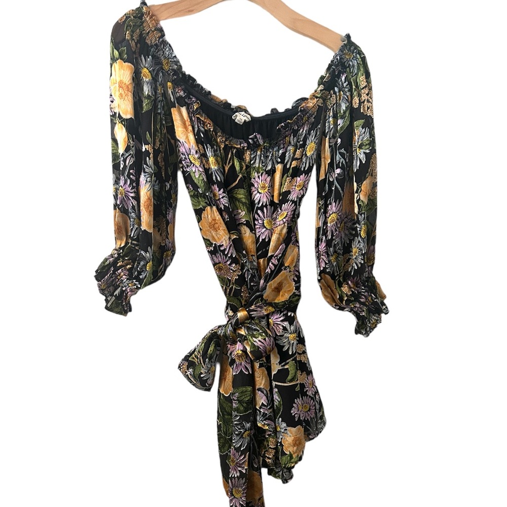 EUC For Love & Lemons Off-Shoulder Floral Mini Dress